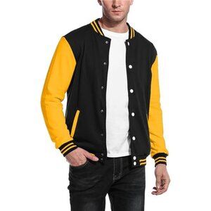 Men's Fashion Varsity Jacket Causal Slim Fit Bomber Jackets